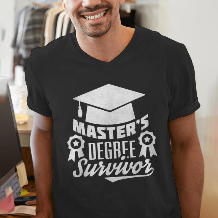 Master's Degree Survivor College Graduation Men's V-Neck T-Shirt