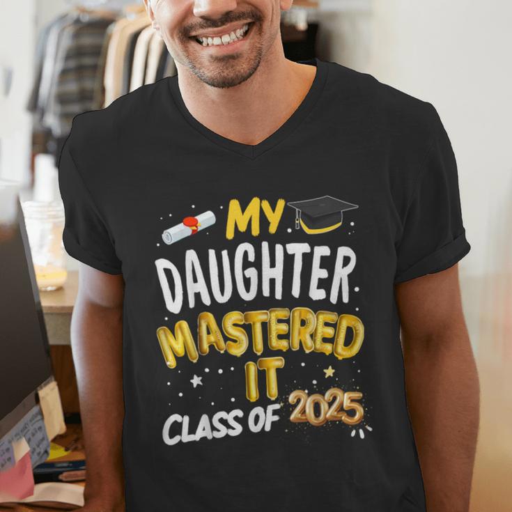Masters Graduation My Daughter Mastered It Class Of 2025 Men's V-Neck T-Shirt