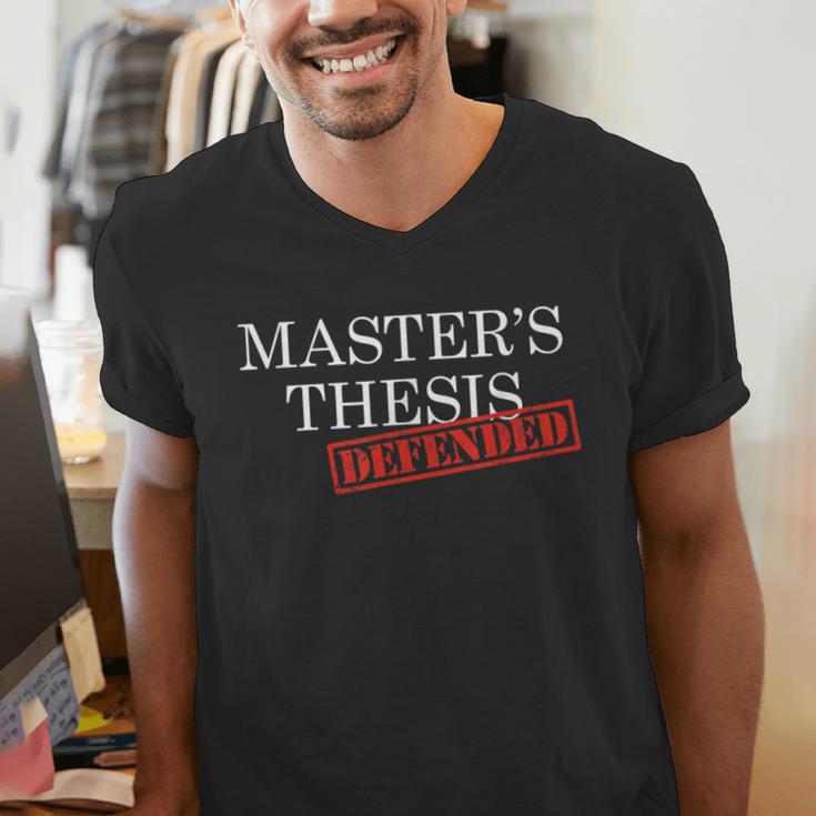 Master's Thesis Defense Tshirt Defended Graduation Men's V-Neck T-Shirt