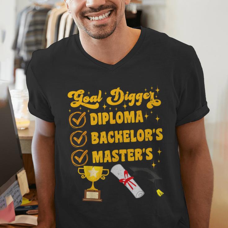 Master's Thesis Passed Goal Digger Master's Graduation Men's V-Neck T-Shirt