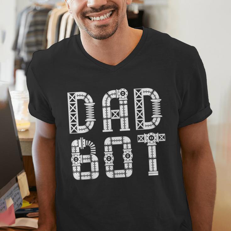 Matching Family Robot Father's Day Dad Bot Men's V-Neck T-Shirt