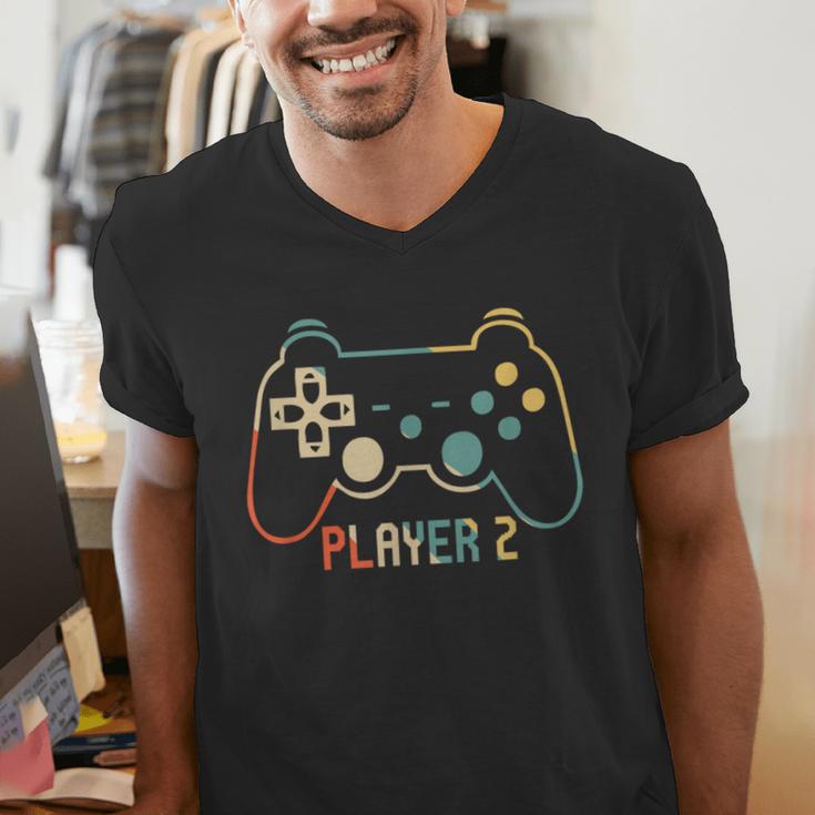 Matching Gamer Tee For Dad Mom & Kids Player 123 Men's V-Neck T-Shirt