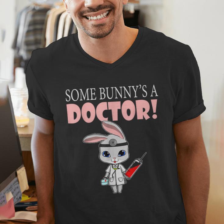 Med School Graduation Bunny Medical New Doctor Men's V-Neck T-Shirt