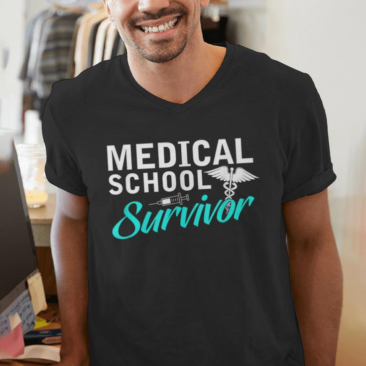 Medical School Survivor Med Student Graduation Men's V-Neck T-Shirt