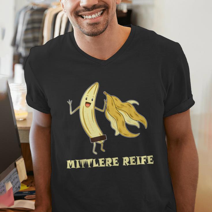 Medium Mature Banana Banana Real School Graduation Celebrations Men's V-Neck T-Shirt