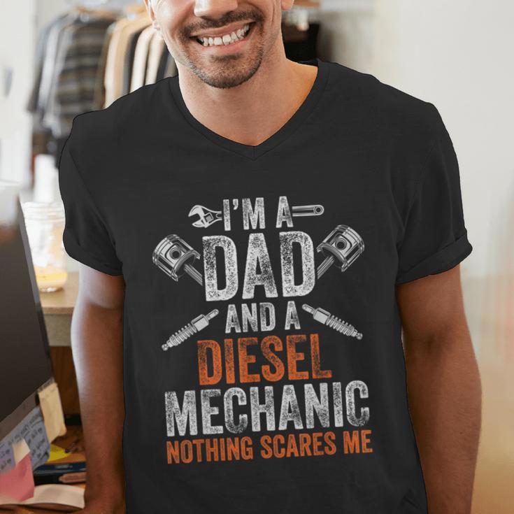 For Men Father's Day Halloween Diesel Mechanic Dad Men's V-Neck T-Shirt For Men Father's Day Halloween Diesel Mechanic Dad Men's V-Neck T-Shirt
