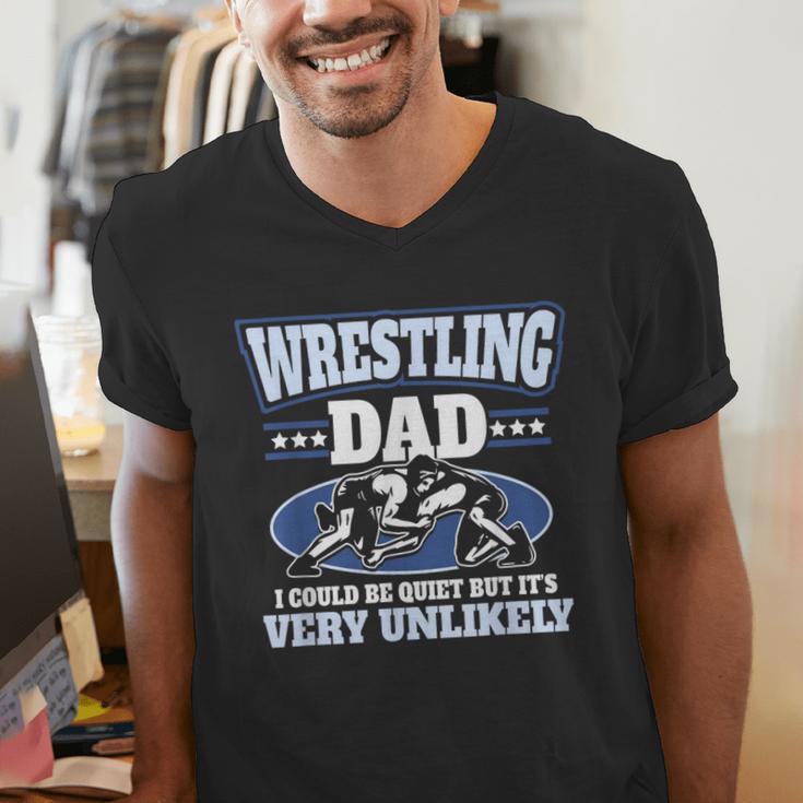 For Men Freestyle Wrestling Dad Men's V-Neck T-Shirt