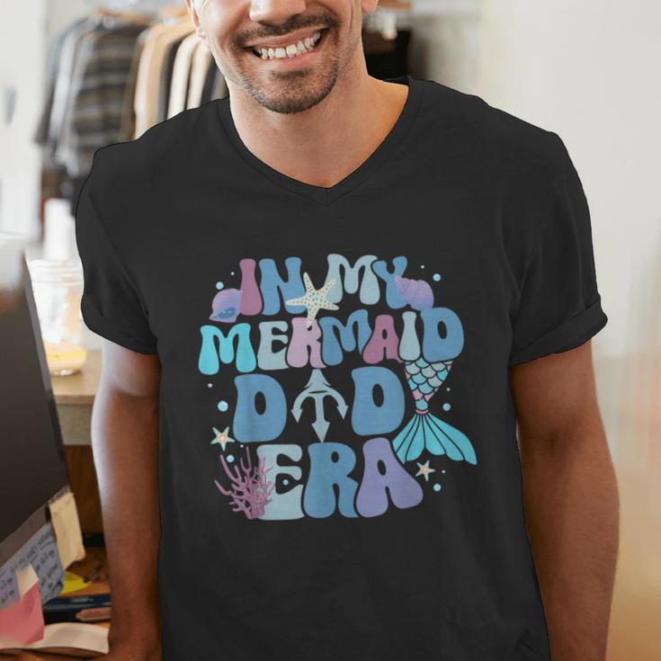In My Mermaid Dad Era Family Matching Birthday Party Daddy Men's V-Neck T-Shirt In My Mermaid Dad Era Family Matching Birthday Party Daddy Men's V-Neck T-Shirt