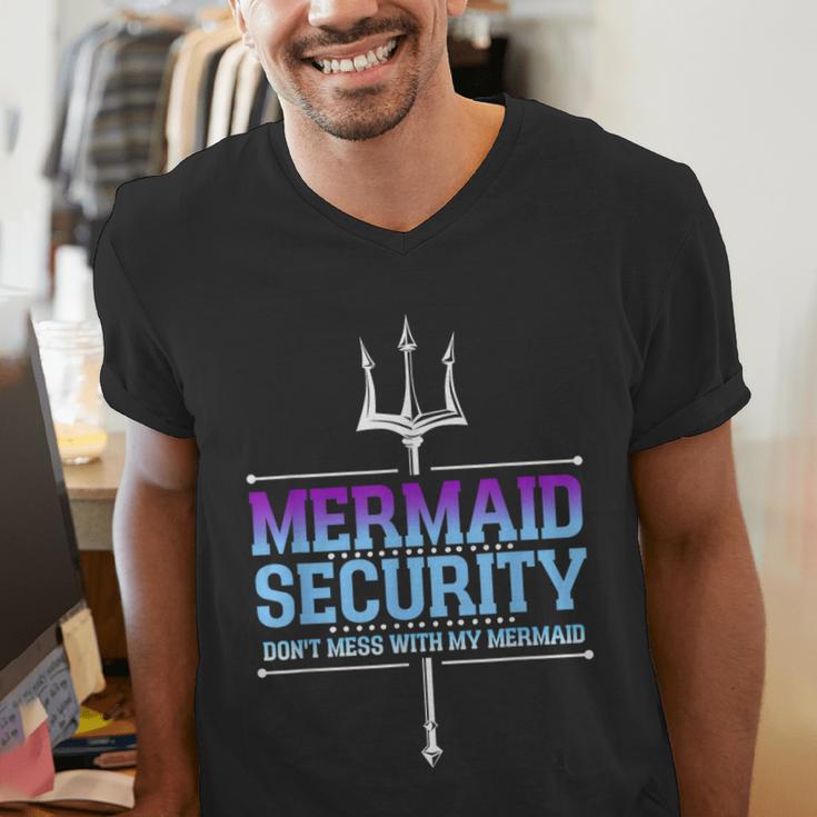 Mermaid Security Merman Merdad Mermaid Squad Fathers Day Dad Men's V-Neck T-Shirt