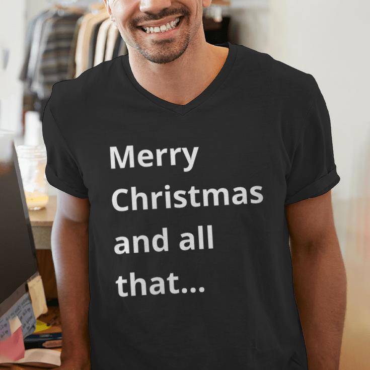 Merry Christmas Sarcastic Phrase For Introvert People Men's V-Neck T-Shirt Merry Christmas Sarcastic Phrase For Introvert People Men's V-Neck T-Shirt