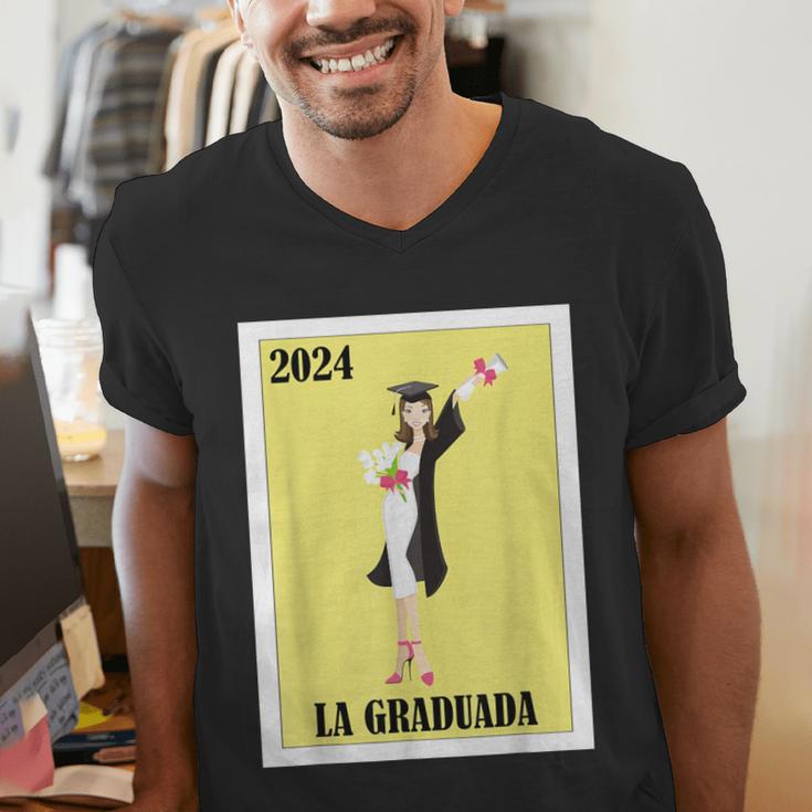 Mexican For Graduation La Graduada 2024 Men's V-Neck T-Shirt
