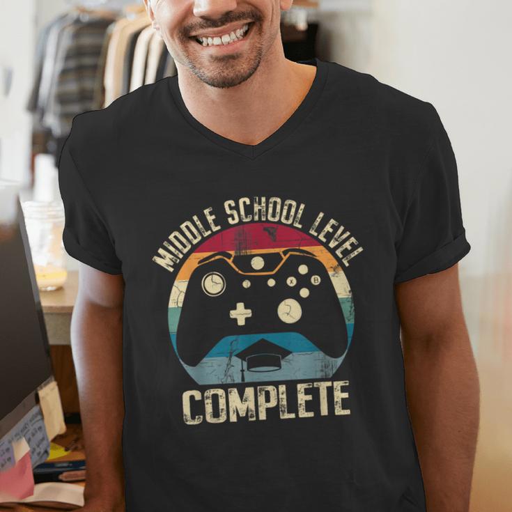 Middle School Level Complete Gamer Class Of 2024 Graduation Men's V-Neck T-Shirt