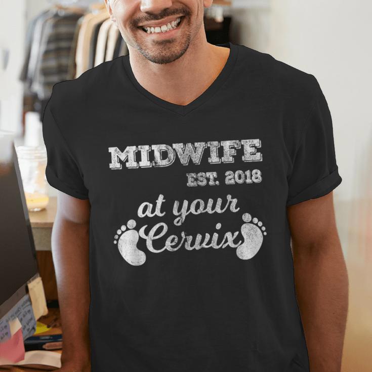 Midwife Est 2018 At Your Cervix Graduation Men's V-Neck T-Shirt