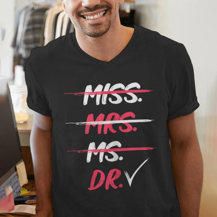 Miss Mrs Ms Dr Doctorate Graduation Men's V-Neck T-Shirt
