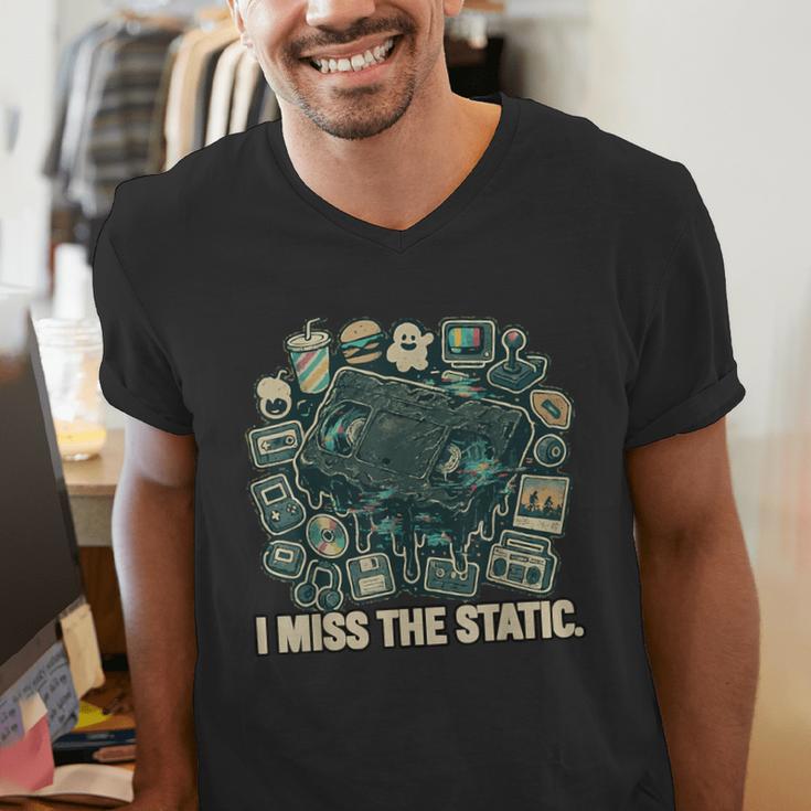 I Miss The Static Retro VHS Nostalgia Art Men's V-Neck T-Shirt