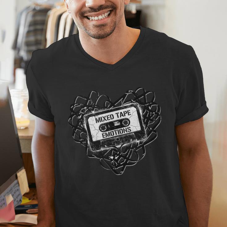 Mixed Tape Emotions Music Lover Nostalgia Quote Men's V-Neck T-Shirt