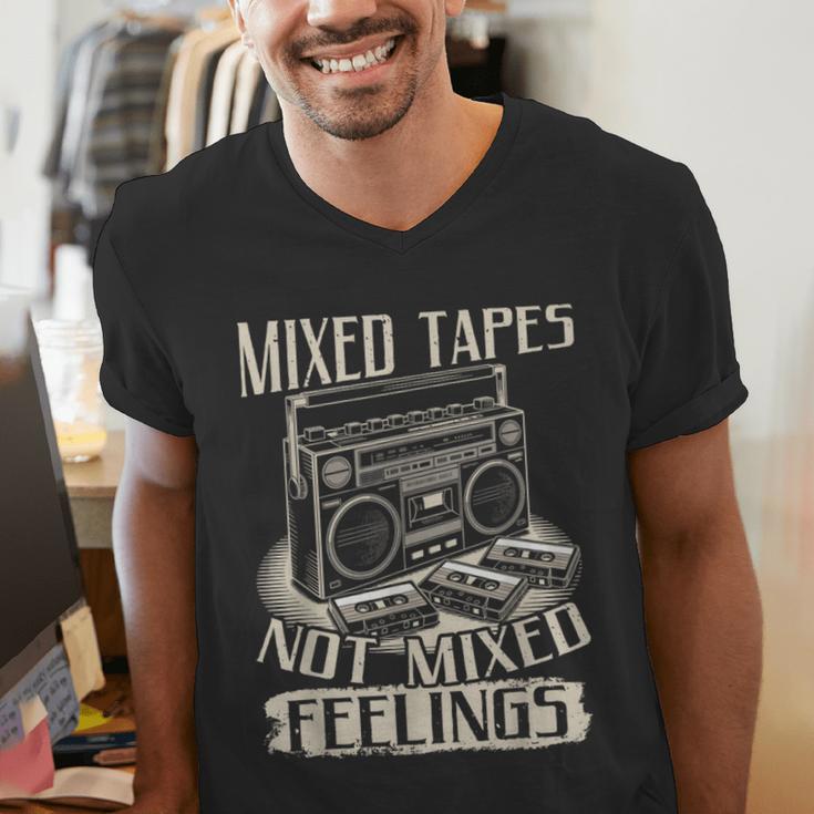 Mixed Tapes Not Feelings Nostalgia Retro Cassette Tape Men's V-Neck T-Shirt Mixed Tapes Not Feelings Nostalgia Retro Cassette Tape Men's V-Neck T-Shirt