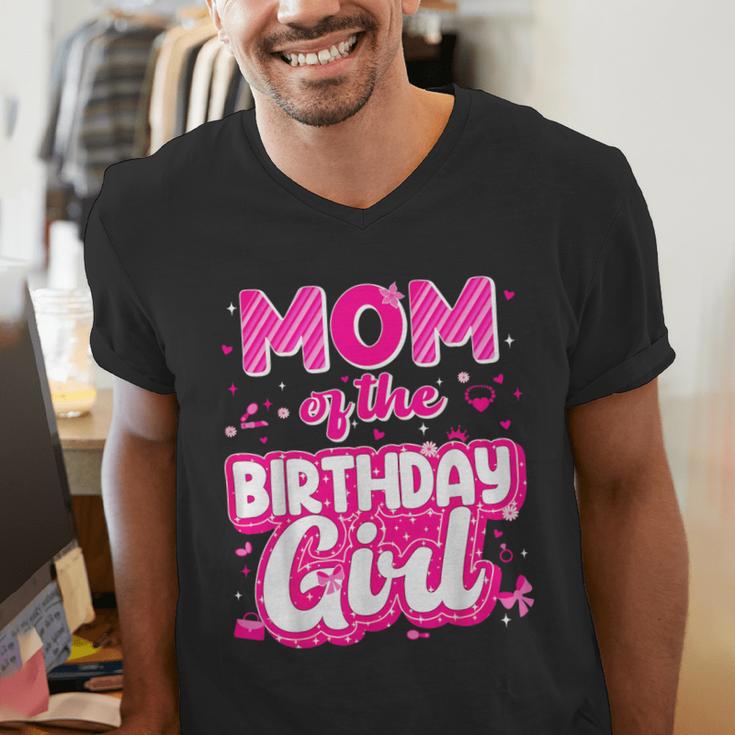 Mom And Dad Birthday Girl Family Matching Party Decorations Men's V-Neck T-Shirt
