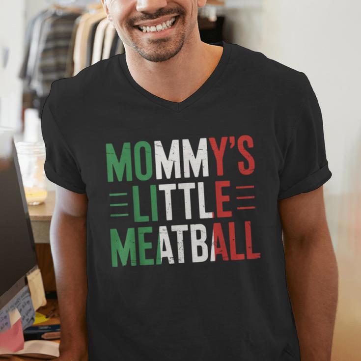 Mommy's Little Meatball Italian Quote Family Dad Mom Kids Men's V-Neck T-Shirt