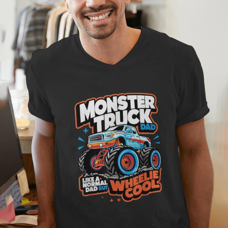 Monster Truck Dad Wheelie Cool Like Normal Dad Men's V-Neck T-Shirt