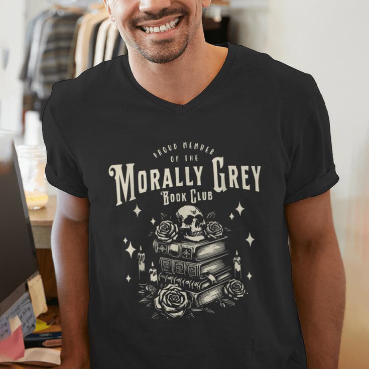 Morally Grey Book Club Reading Shirt Bookish Bookworm Men's V-Neck T-Shirt Morally Grey Book Club Reading Shirt Bookish Bookworm Men's V-Neck T-Shirt