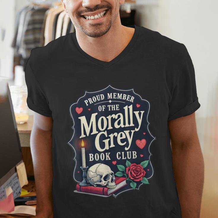 Morally Grey Merch Dark Romance Romantasy Smutty Book Lover Men's V-Neck T-Shirt Morally Grey Merch Dark Romance Romantasy Smutty Book Lover Men's V-Neck T-Shirt