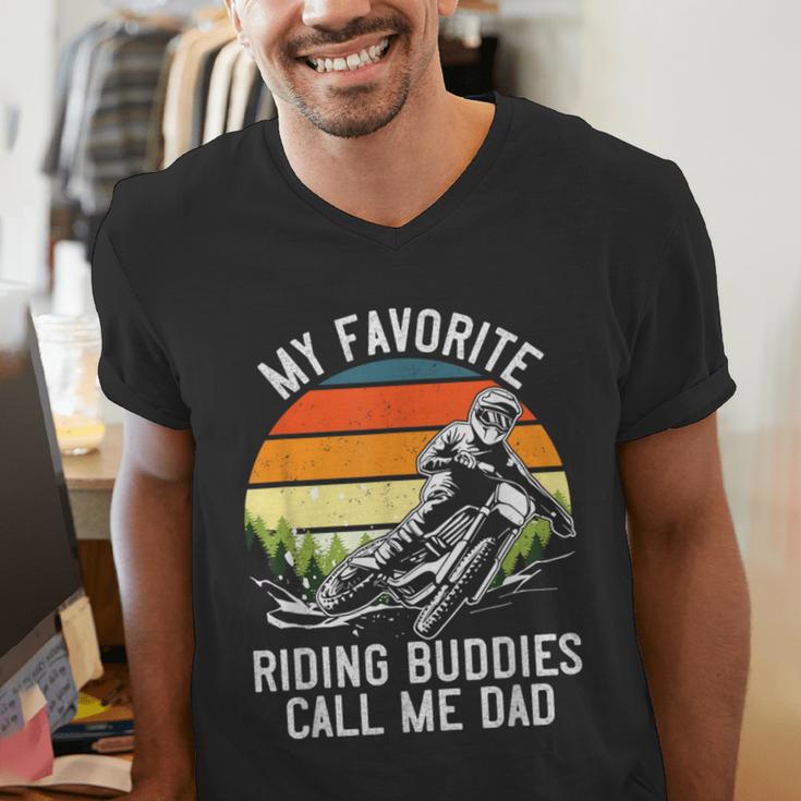Motorcycle Dad Dirt Bike Shirt Motocross Riding Buddies Men's V-Neck T-Shirt