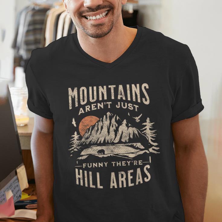 Mountains Aren't They'Re Hill Areas Dad Joke Word Pun Men's V-Neck T-Shirt