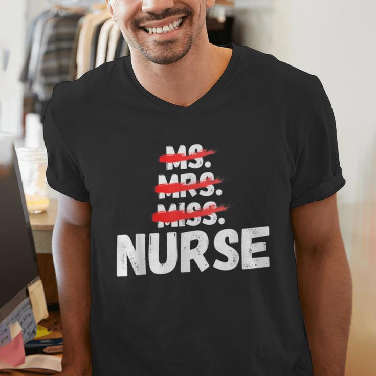 MsMrs Miss NURSE Nursing Graduation Men's V-Neck T-Shirt