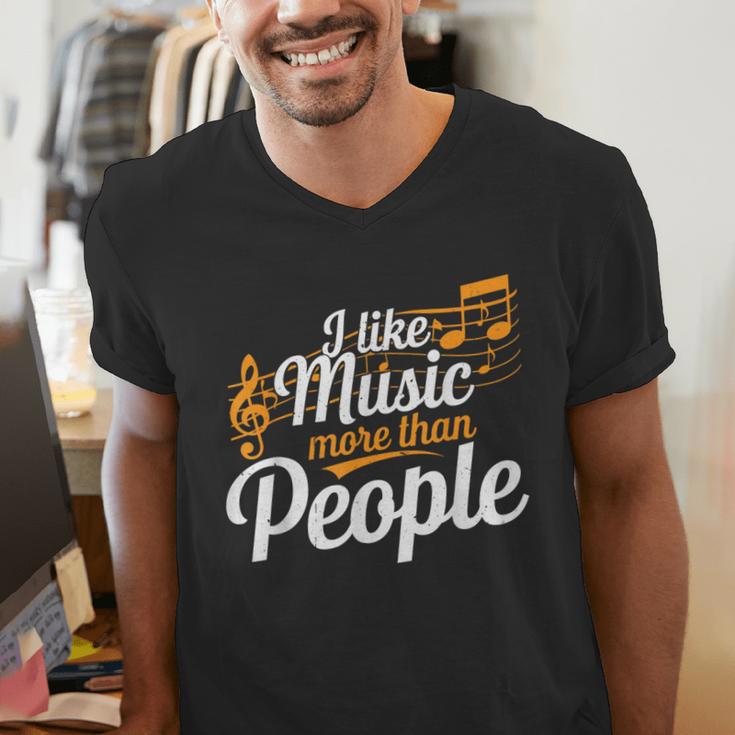 I Like Music More Than People Fan Introvert Men's V-Neck T-Shirt I Like Music More Than People Fan Introvert Men's V-Neck T-Shirt
