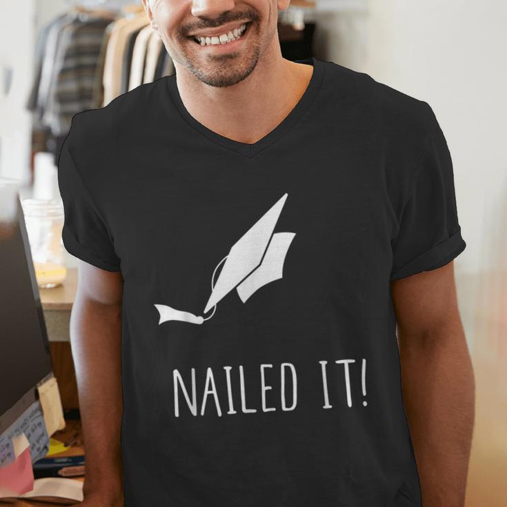 Nailed It Shirt Cute Graduation Grad Cap Men's V-Neck T-Shirt