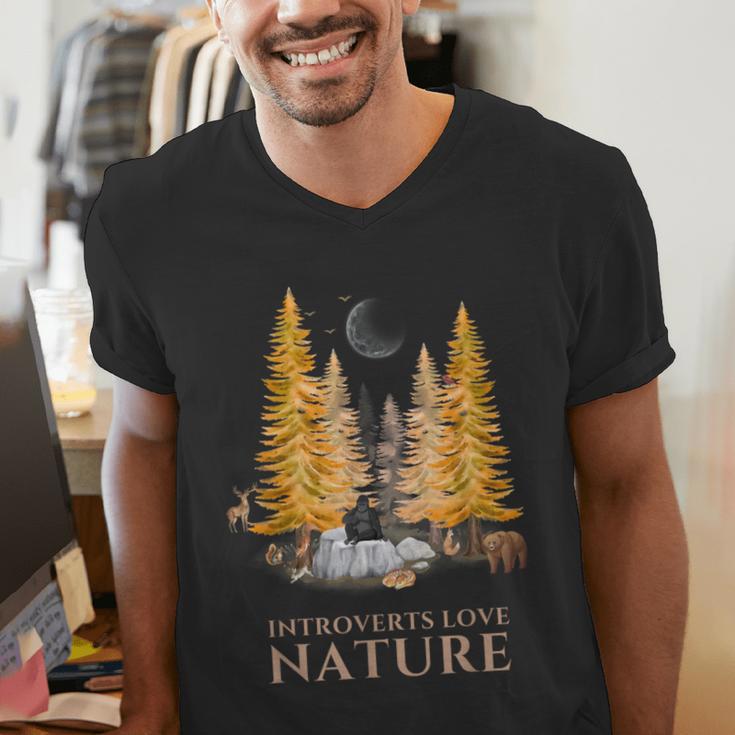 Nature Scene Tees For Introverts Quiet Escape Solitude Men's V-Neck T-Shirt Nature Scene Tees For Introverts Quiet Escape Solitude Men's V-Neck T-Shirt