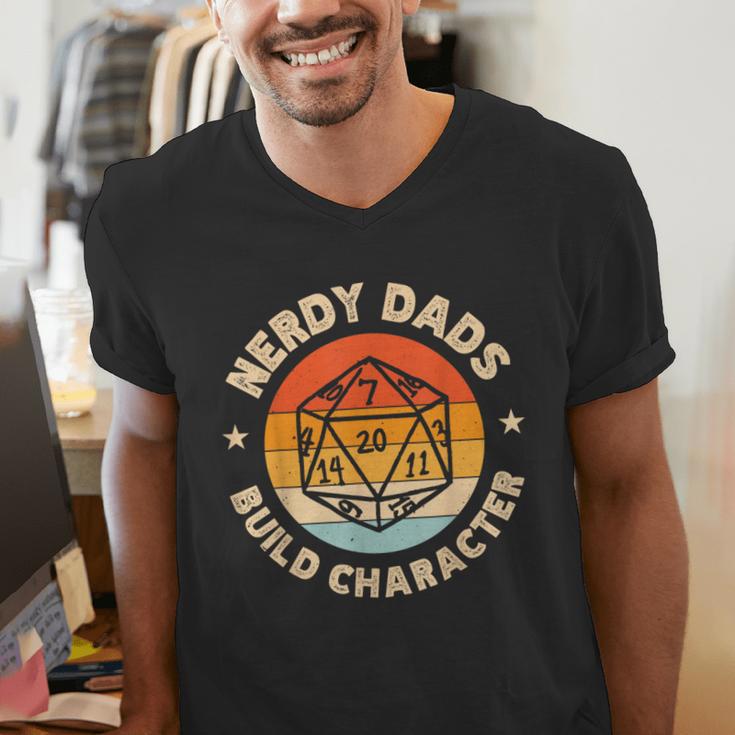 Nerdy Dads Build Character Men's V-Neck T-Shirt