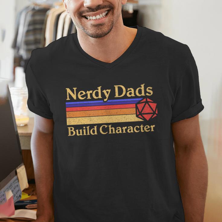 Nerdy Dads Dice For Tabletop RPG New Father Men's V-Neck T-Shirt Nerdy Dads Dice For Tabletop RPG New Father Men's V-Neck T-Shirt