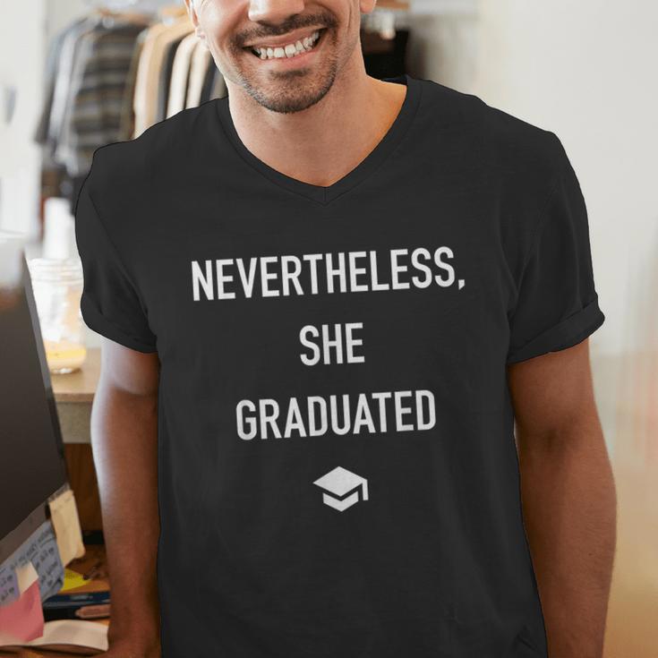 Nevertheless She Graduated Graduation For Her Men's V-Neck T-Shirt