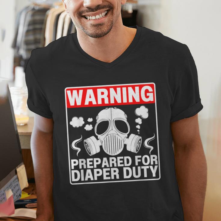New Dad Prepared For Diaper Duty Daddy Diaper Duty Men's V-Neck T-Shirt