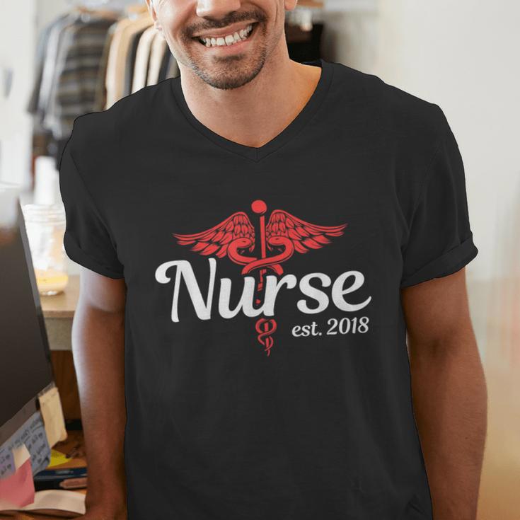 New Nurse 2018 Nurse Nursing School Graduation Shirt Men's V-Neck T-Shirt