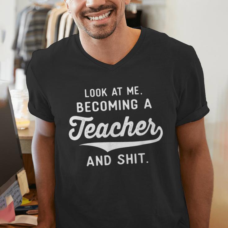 New Teacher Gifts Graduation Women Men Become Teachers Men's V-Neck T-Shirt