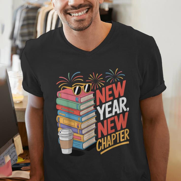 New Year New Chapter Book Lover Reader Men's V-Neck T-Shirt