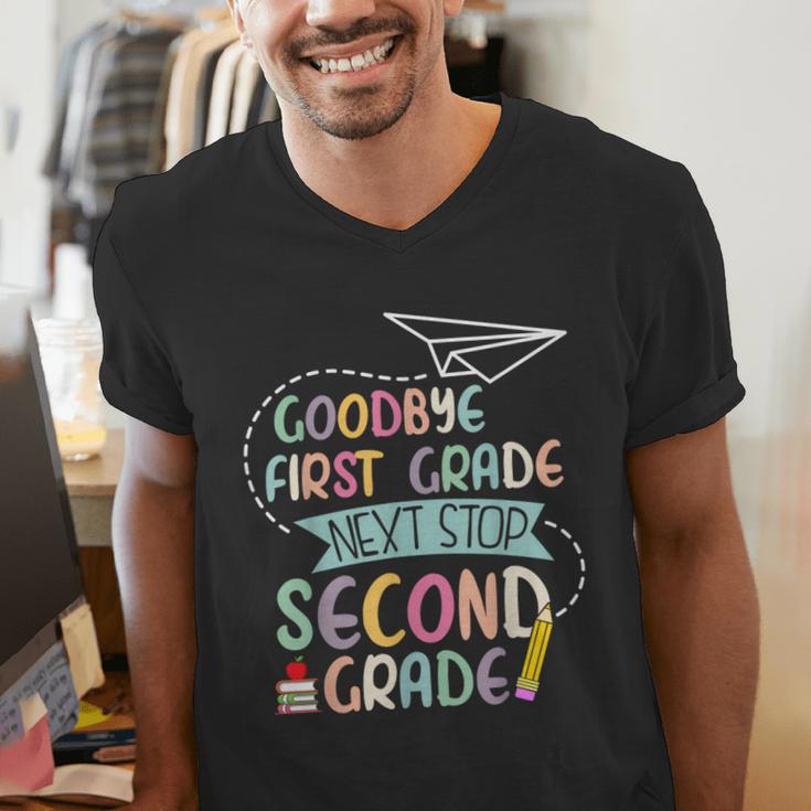 Next Stop 2nd Grade 1st First Grade Graduation Last Day Men's V-Neck T-Shirt