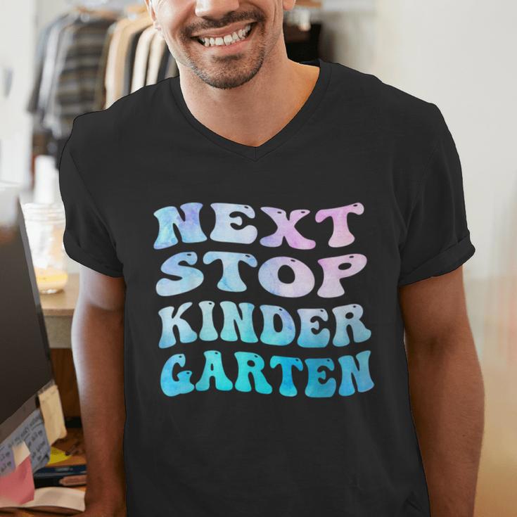 Next Stop Kindergarten Groovy Graduation Last Day Of School Men's V-Neck T-Shirt