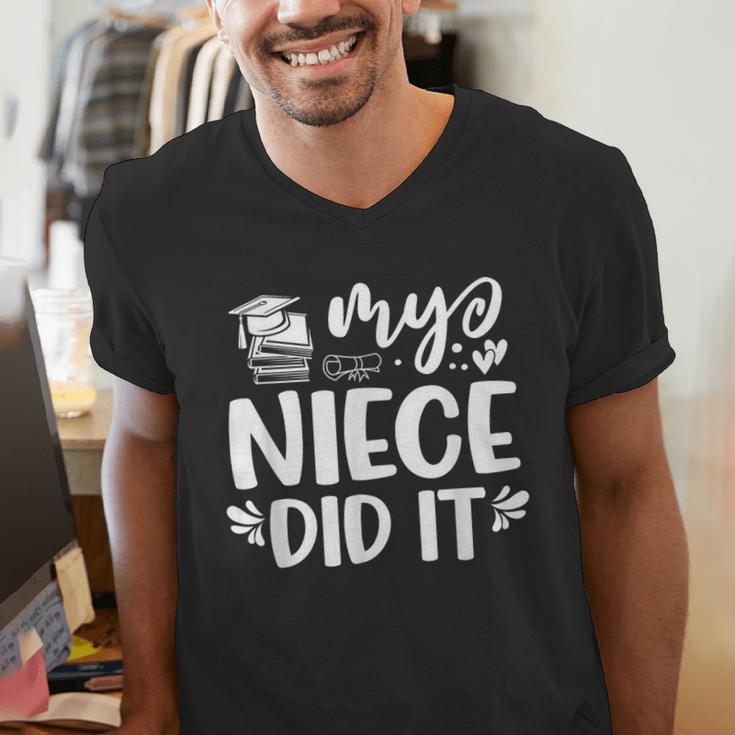 My Niece Did It Graduation Graduated Men's V-Neck T-Shirt