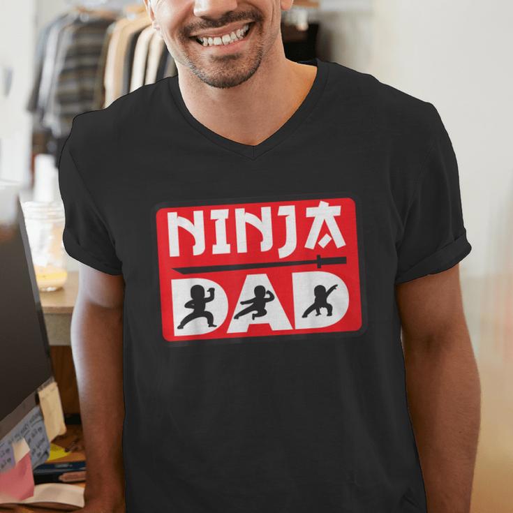Ninja Dad Matching Family Ninja Warrior Men's V-Neck T-Shirt