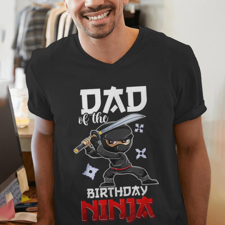 Ninja Favor Shirt For Men Dad Of The Birthday Boy Men's V-Neck T-Shirt