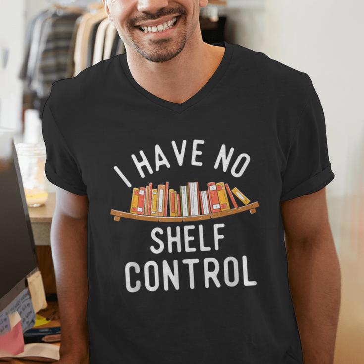 I Have No Shelf Control Book Lover Reading Bookworm Reader Men's V-Neck T-Shirt