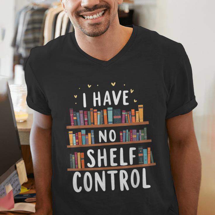 i Have No Shelf Control Book Lovers Book Reading Library Men's V-Neck T-Shirt