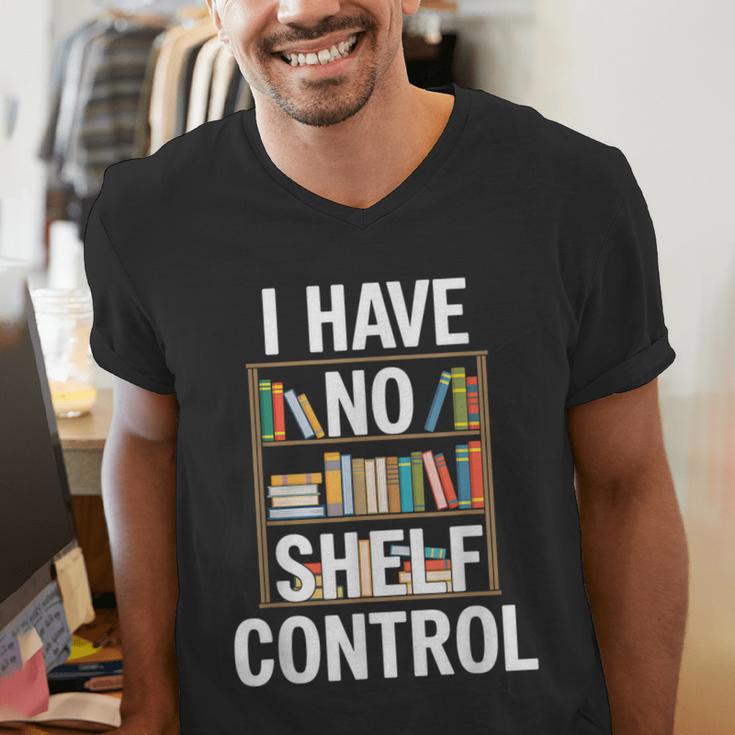I Have No Shelf Control Read Book Reading Librarian Men's V-Neck T-Shirt