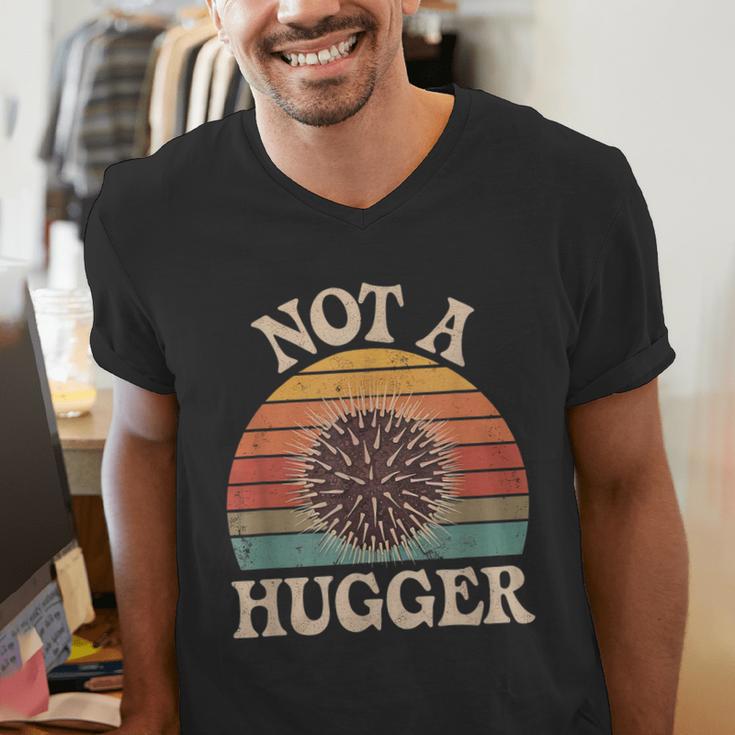 Not A Hugger Retro Sea Urchin Sarcastic Introvert Men's V-Neck T-Shirt