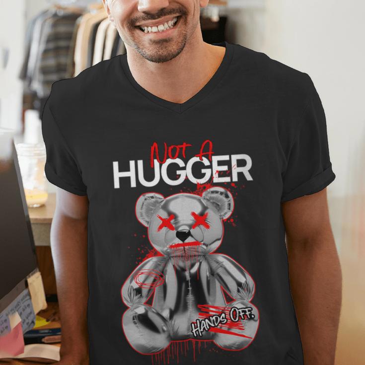 Not A Hugger Teddy Bear Antisocial Introvert Men's V-Neck T-Shirt Not A Hugger Teddy Bear Antisocial Introvert Men's V-Neck T-Shirt