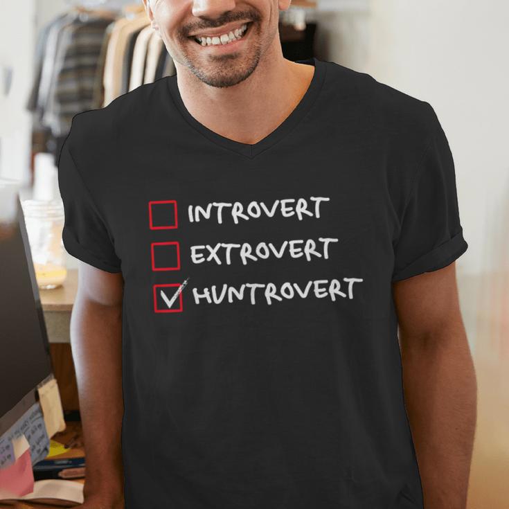 Not Introvert Huntrovert Hunting Hunt-Trovert Hunter Men's V-Neck T-Shirt Not Introvert Huntrovert Hunting Hunt-Trovert Hunter Men's V-Neck T-Shirt